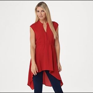 Vince Camuto split neck high-low